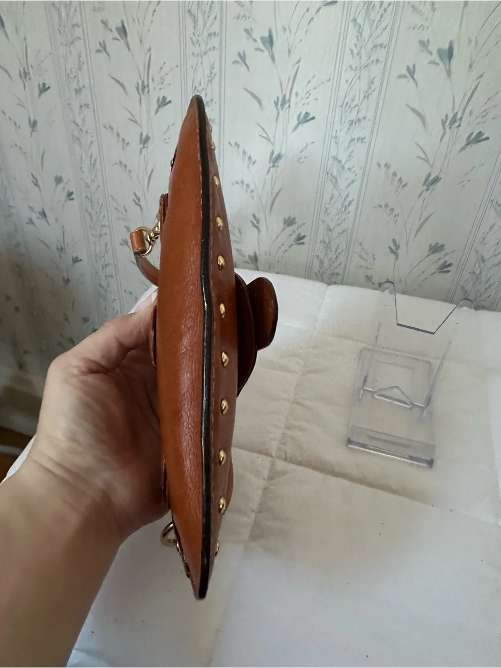 Michael Kors Vintage Leather Studded Wristlet